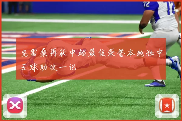 克雷桑再获中超最佳荣誉本轮独中五球助攻一记